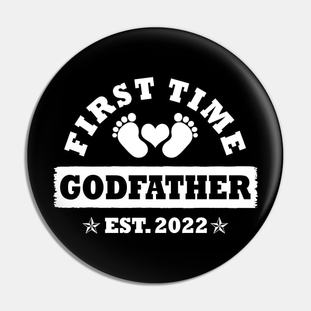 First Time Godfather Est 2022 Funny New Uncle Gift Pin by Penda