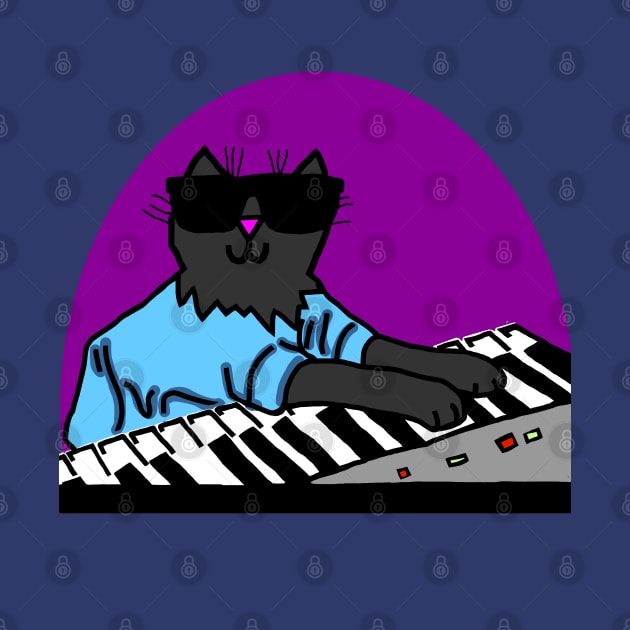 Cool Cat Wearing Sunglasses Makes Music by ellenhenryart