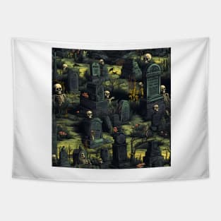 Halloween Decorations 29 - Graveyard/Tombstones Tapestry