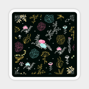 Elegance Seamless pattern with flowers Magnet