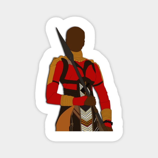 Okoye Dora Milaje Black panther Fan Art Sticker Magnet by tayelectronica