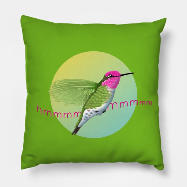 Hummingbird Humming Pillow by John Himmelman