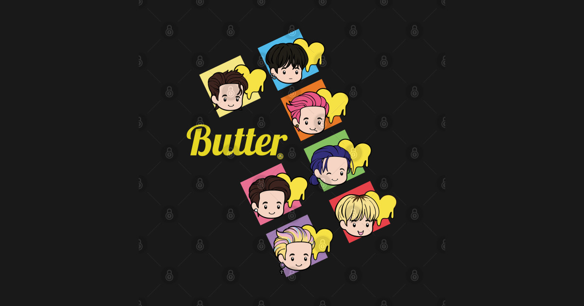 Chibi BTS Butter - Bts - Kids T-Shirt | TeePublic