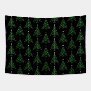 Elegant pink and green crystal Christmas Tree pattern Tapestry