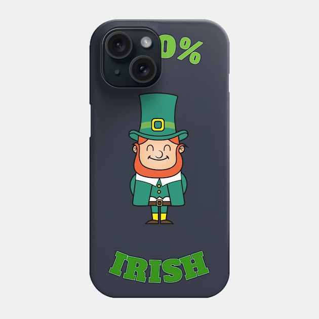 100% Funny Cute Leprechaun Cool Gift For St Patricks Day Phone Case by klimentina