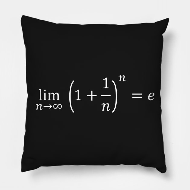 Math Equations: limit equals the exponential e Pillow by ScienceCorner