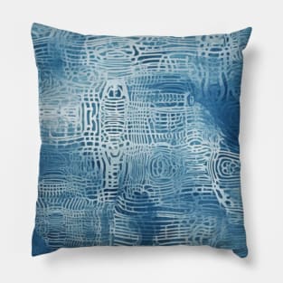 Boho Indigo Blue Organic Pattern Pillow