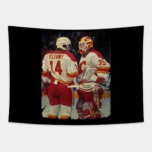 Jeff Reese and Fleury - Calgary Flames, 1991 Tapestry