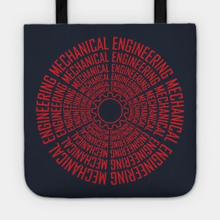 mechanical engineering text with gear logo Tote