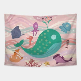 Ocean life fun Tapestry