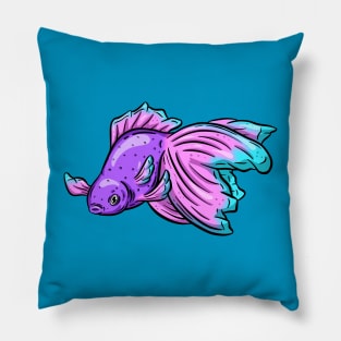 Tropical Fish Cartoon Illustration Goldfish Design Pillow