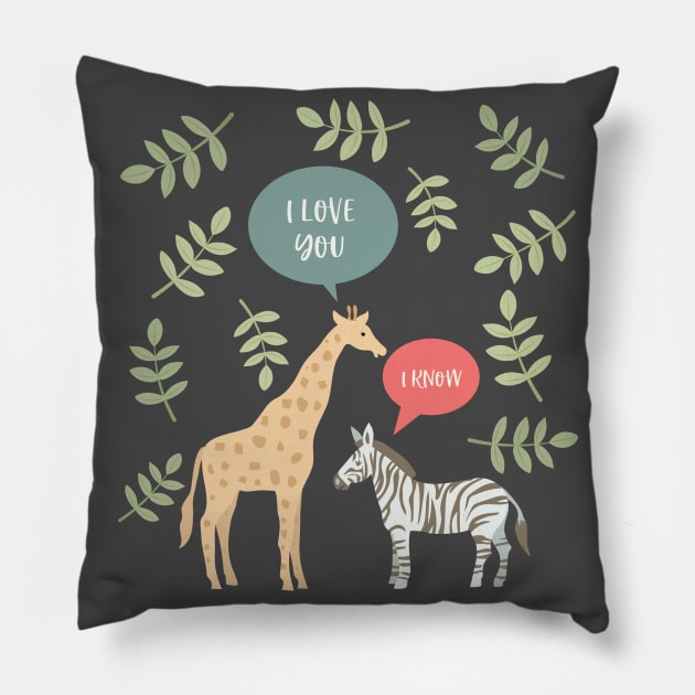 Funny Safari Love Shirt Pillow by SWON Design