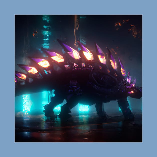 Futuristic Cyberpunk Stegosaurus by Star Scrunch