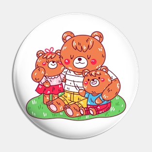 Hand Drawn Bear Motherhood Pin