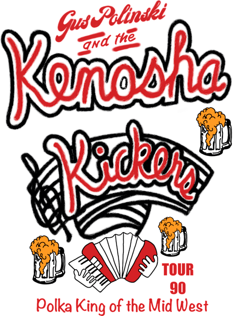 Kenosha Kickers the Polka King Kids T-Shirt by Azalmawah