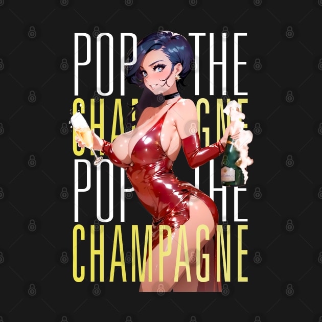 Pop The Champagne Sexy Anime Girl by MikaseSan