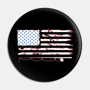 American Flag Fishing Pin