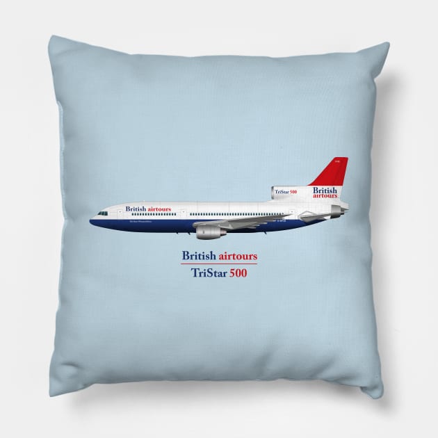 BA airtours tristar 500 Pillow by SteveHClark