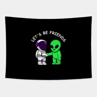 Alien Let's be Friends Tapestry