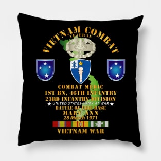 Battle for FSB Mary Ann - Combat Medic - 1st Bn 46th Infantry w VN SVC Pillow