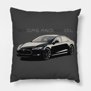 Tesla S - no gas and no oil Pillow