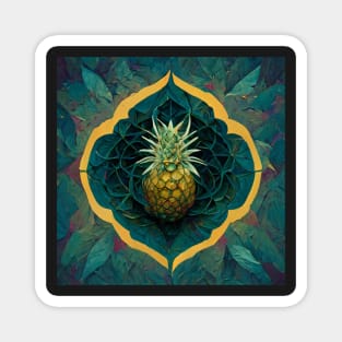 Pineapple vibrant mandala pattern Magnet