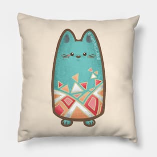 Cat with Mozaic Pattern Pillow