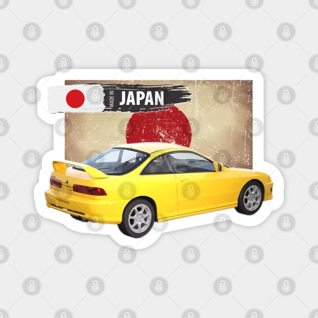 Yellow Acura Integra 1999 05 Magnet by Stickers Cars