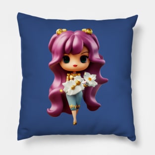 Cute Long Haired Girl Chibi Kawaii Doll Pillow