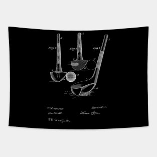 Golf Club Vintage Patent Hand Drawing Tapestry