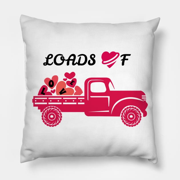 Loads of Love Valentine's Day Pickup Truck Pillow by hippyhappy