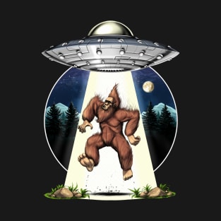 Bigfoot Alien Abduction T-Shirt