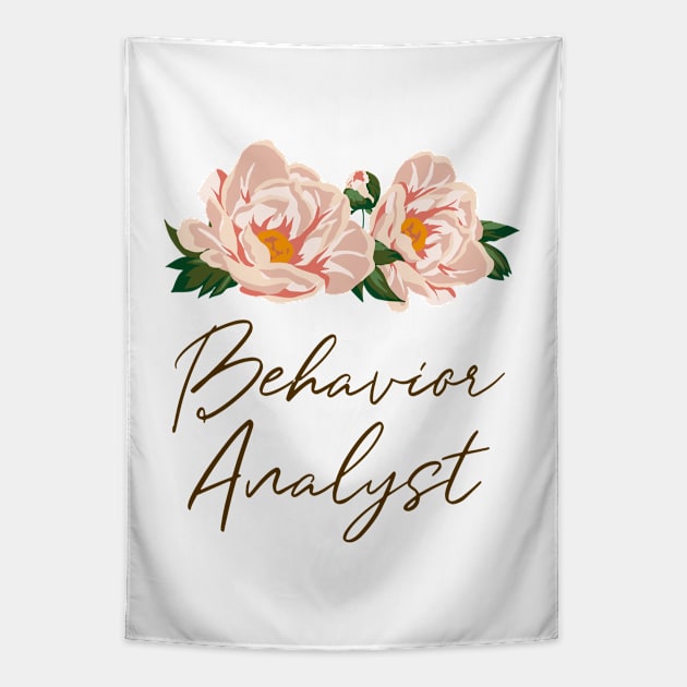 Behavior Analyst - Boho Wild Rose Design Tapestry by best-vibes-only