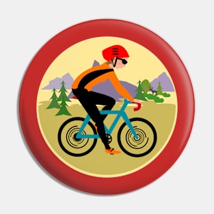 Cyclist, woman racing in the nature Pin