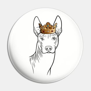 Xoloitzcuintli Dog King Queen Wearing Crown Pin