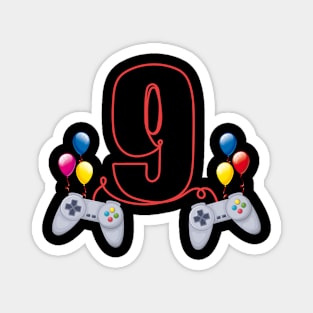 9th Birthday Boy Toddlers Video Gamer Magnet