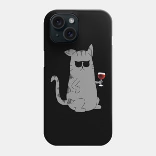 Cool Cat Wine Connoisseur Phone Case