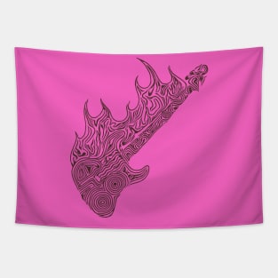 Flaming Bass Guitar Tapestry