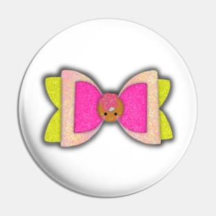 Sprinkle Doughnut  Bow Pin