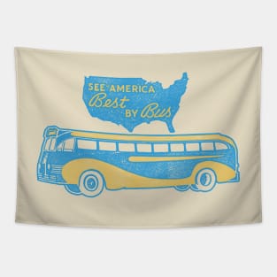 See America Best By Bus Tapestry