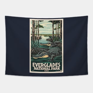 A Vintage Travel Art of the Everglades National Park - Florida - US Tapestry