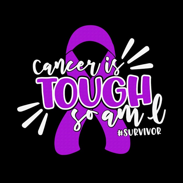 Cancer Is Tough So Am I Survivor Alzheimers Awareness Purple Ribbon Warrior by celsaclaudio506