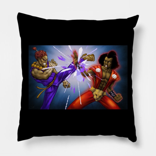 Akuma VS Sho'Nuff Pillow by AdamCRivera