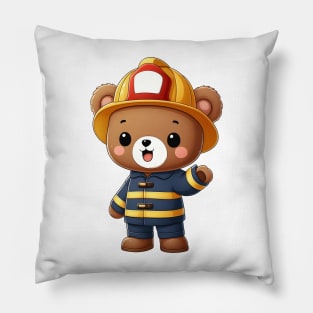 Cute Firefighter Bear Kawaii Pillow