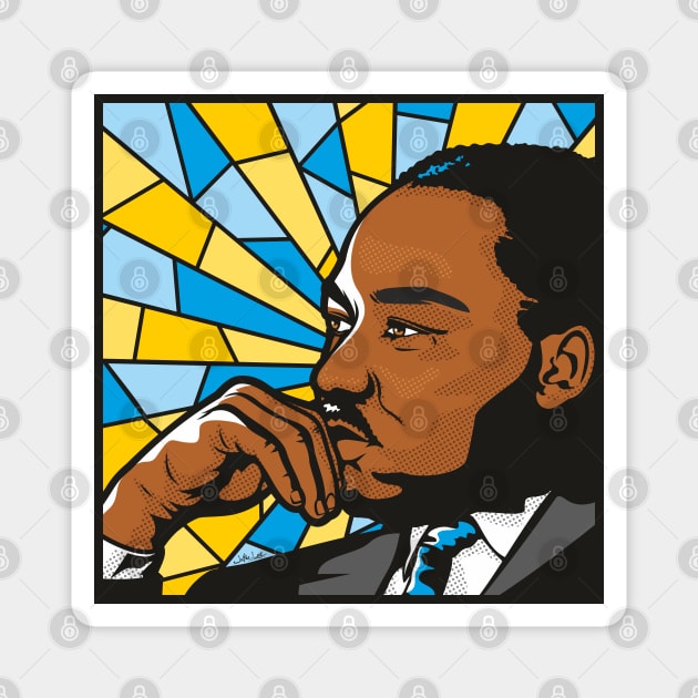 Martin Luther King Magnet by Jamie Lee Art