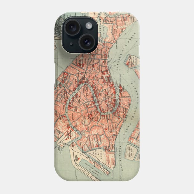 Vintage Map of Venice Italy (1920) Phone Case by Bravuramedia