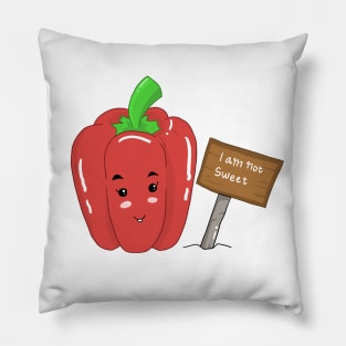 cute funny bell pepper cartoon Pillow