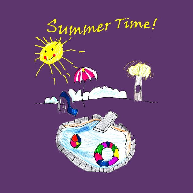 Summer Time Kid Drawing by Kids’ Drawings 