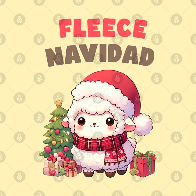 Fleece Navidad Christmas Sheep by Takeda_Art