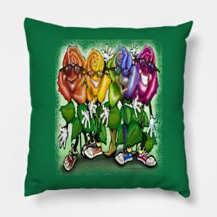 Rainbow Roses Party Pillow